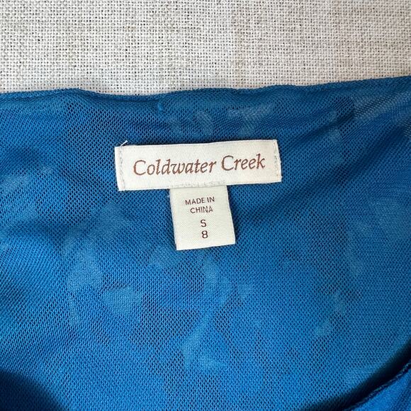 Coldwater Creek Floral Sleeveless Mesh Shadow Print Midi Dress Size 8 - Picture 3 of 7